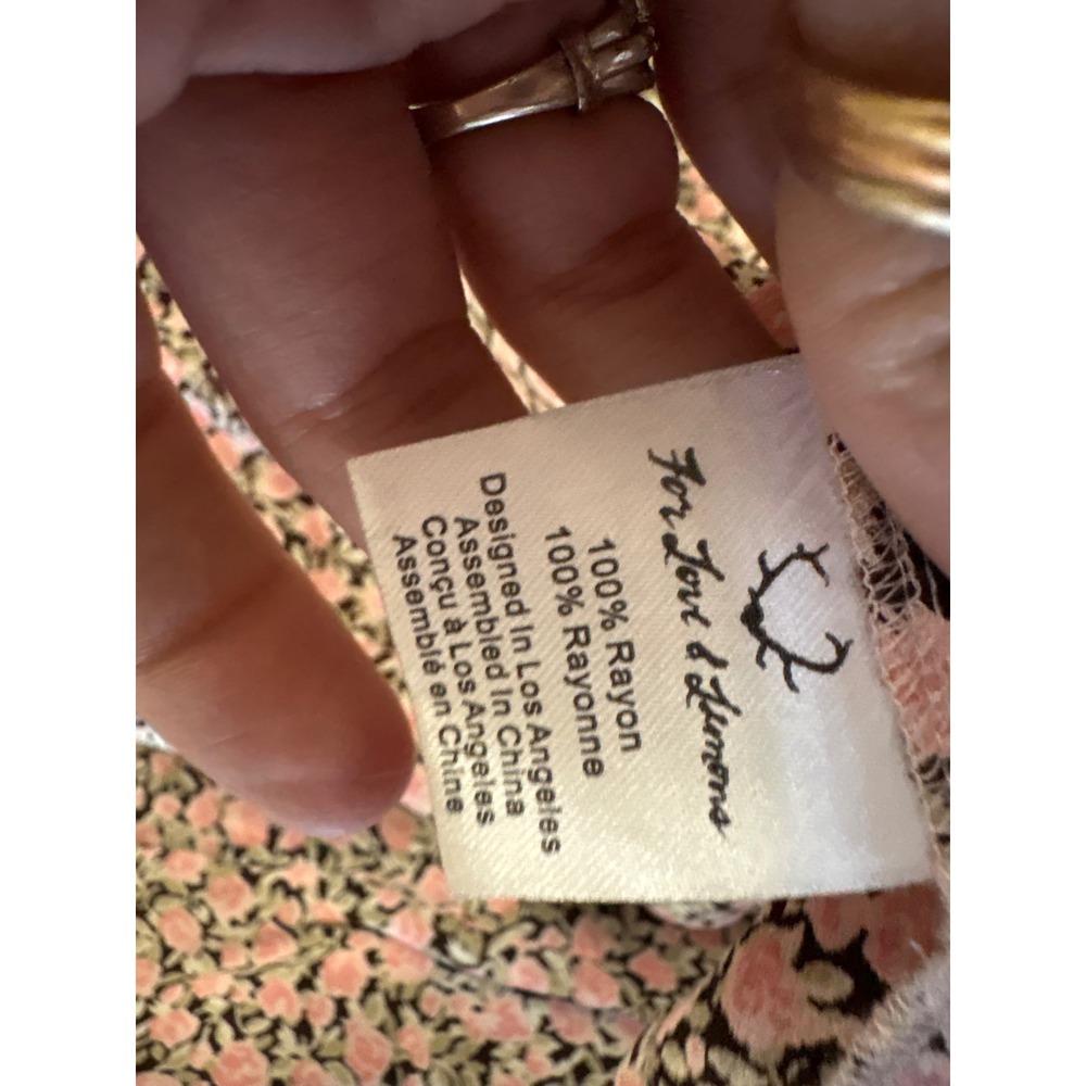 For Love & Lemons Hailey Pink Floral Print Maxi Dress Size Small Slits - Picture 8 of 8